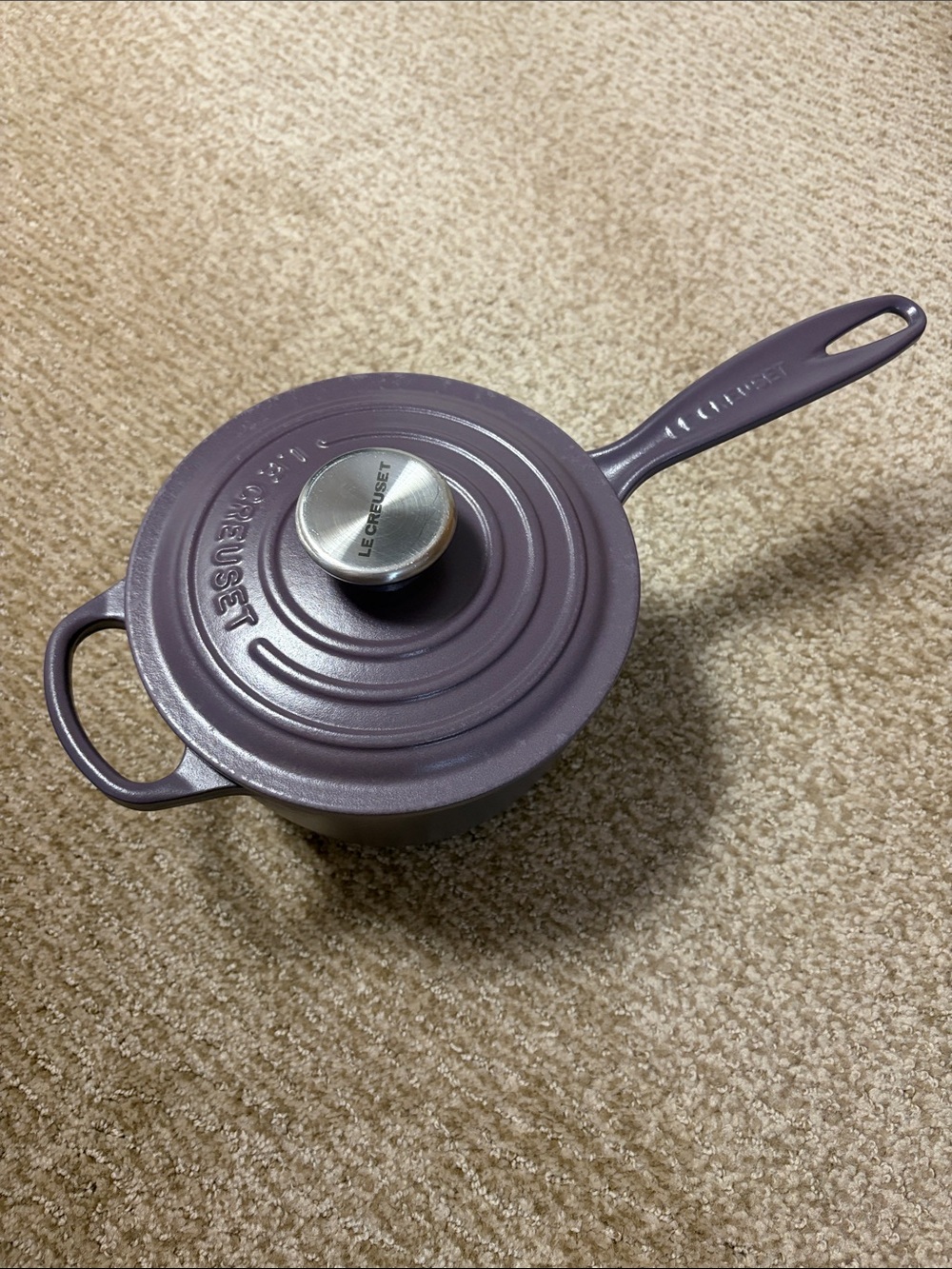 Le Creuset Signature 1 3/4 qt Sauce Pan Matte Amethyst
